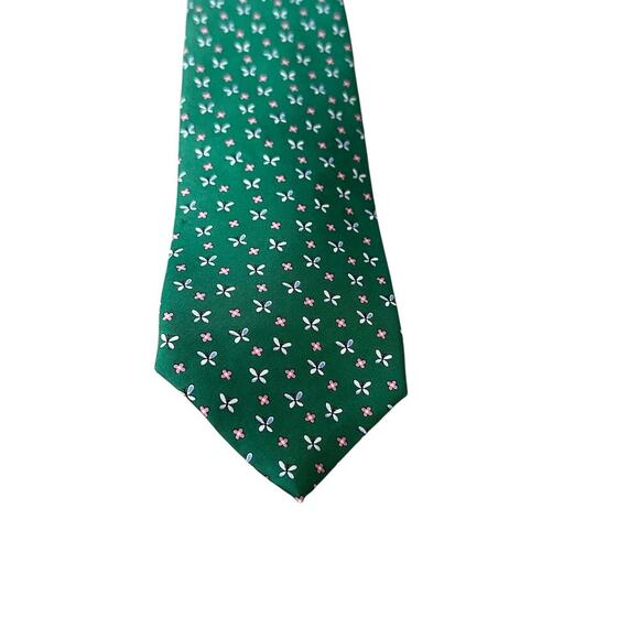 Brooks Brothers 346 Men's Green Butterfly Print Pure Silk Necktie - Picture 2 of 7